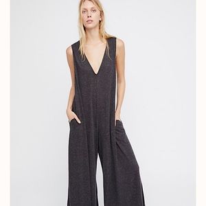 Free People Fulton Jumpsuit Charcoal